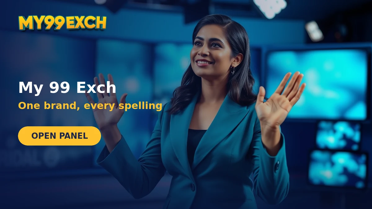 Presenter weighing the My 99 Exch and My99Exch spellings side by side